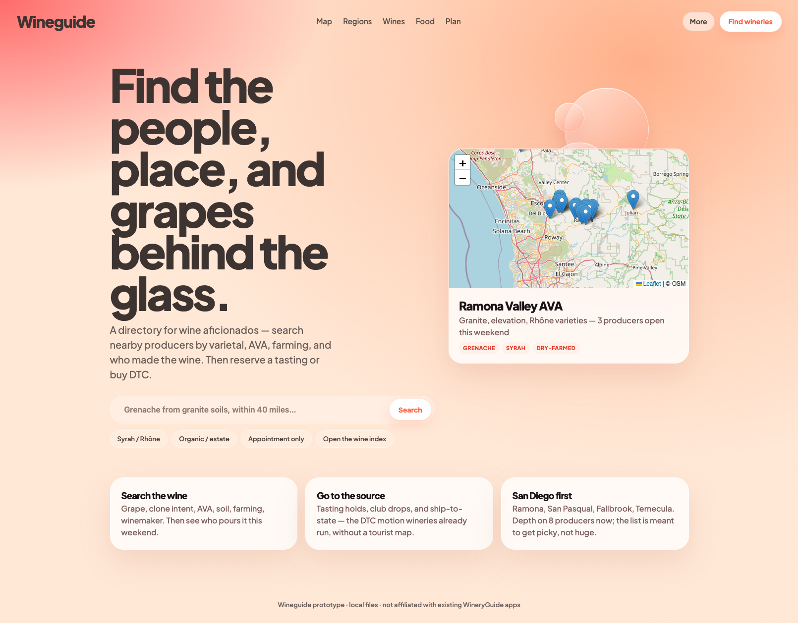 Wineguide homepage